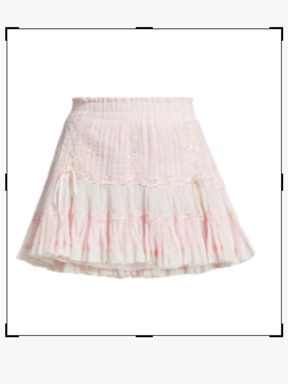 NWT.  Loveshack Fancy XS Women's Pink Tiered Ruffled Skirt